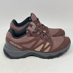 Salomon Kaneo Shoes Womens 7 Brown Hiking Trail Running Outdoors Sneakers